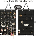 Hanging Earrings Organizer & Holder - 20 Hooks, Holds Up To 300 Pairs, Compact Design, Soft Material, Earring Hanger & Display for Women & Girls - 1 Pack