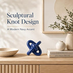 XMGZQ Blue Knot Decor for Coffee Table Book,Chain Link Decor for Bookshelf Entry Table TV Stand,Navy Knot Sculpture for Home Living Room,Object Decoracions para sala,adornos para sala Modernos