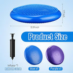 Outus 2 Pcs Balance Disc Inflated Wobble Cushion for Sensory Kids 13. 4 Inch Wiggle Seat Flexible Seating with Hand Pump for Kids Men Women Classroom Exercise Office Home Chair