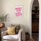 Drimiler Retro Newspaper Pink Font Poster What If It All Works Out Canvas Wall Art Positive Affirming Quote Minimalist Prints Painting For Home Bedroom Dorm Wall Decor 24x36in Wframed
