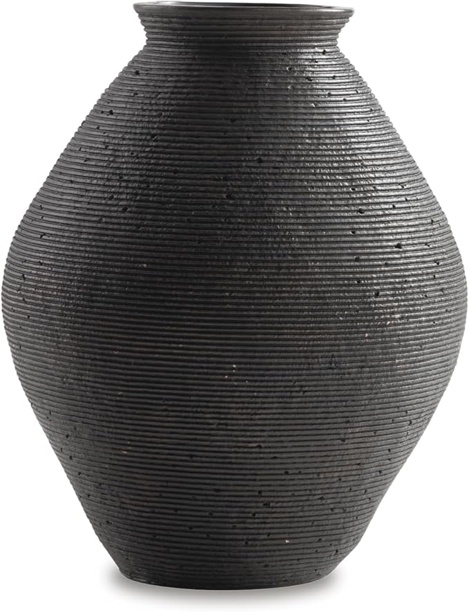 Signature Design by Ashley Hannela 17" Modern Distressed Polyresin Vase, Antique Brown