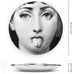Lina Cavalieri Plate, Wall Decorative Plate, Mysterious Face Plate Wall Hanging Decoration,Including Bracket And Special Spring HooK, (Style-6, 8inch)
