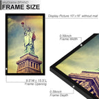 100% Solid Wood 10x16 Picture Frame Set of 3, Black Frame for 10 x 16 Inch Picture Poster Photo, Light Weight 10 by 16 HQ Matte Black Frame for Wall - 3 Pack/Black/10 x16