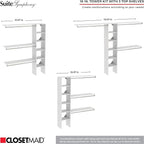 ClosetMaid 1951140 SuiteSymphony 16-Inch Closet Organizer with Shelves, Natural Gray