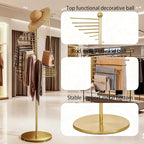 Scarf Hanger Organizer Stand Metal Scarf Display for Multiple Scarves Spiral Hijab Hanger Gold Tie Rack with 30 Bars Heavy Duty Pant Hanger Space Saving Commercial Holder for Tie, Belt, Chothes