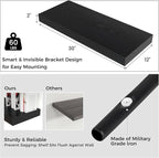 Venusmiles Floating Shelves for Wall, 30" W x 12" D x 2" H, 2 Pack of Long Wall Mounted Engineered Wood Shelves with Invisible Brackets for Living Room, Bedroom, Bathroom, Kitchen Decor, Black