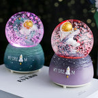 Christmas Snow Globe, Musical Snow Globe with Color Changing Led Lights, Automatic Snow Fall Effect, Christmas Decorations with Music Box Gifts for Girls Kids(A)