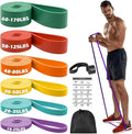 Zacro Resistance Bands, 6 Resistance Levels Pull Up Assistance Bands, Exercise Bands for Men&Women, Heavy Duty Resistance Band Set with Door Anchor, for Working Out, Muscle Training, Physical Therapy