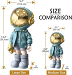 Dosker Small Astronaut Statues Mini Spaceman Sculpture Polyresin Arts Gifts Blue Figurine Ornament Room Decor for Men,Home and Desktop Accessories Tabletop Decoration, Living Room, Office, Bookshelf
