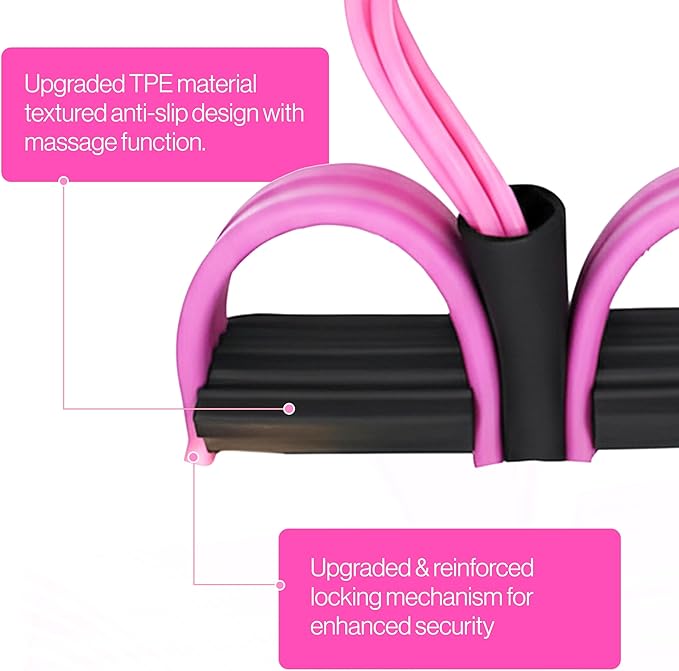 Pedal Resistance Band with Handle, 6 Tube Multifunction Foot Pedal Resistance Band, Arm & Waist Training Tummy Trimmer Ab Workout Equipment for Home Gym Men Women