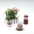 Emopeak 24Pcs Christmas Balls Ornaments for Xmas Christmas Tree - 4 Style Shatterproof Christmas Tree Decorations Hanging Ball for Holiday Wedding Party Decoration (Pink, 2.4"/6.2CM)