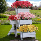 12Pcs UV Resistant Artificial Flowers Artificial Violet Outdoor Decor Realistic Faux Plants Silk Flowers No Fade for Patio Hanging Baskets Garden Pots Farmhouse Yard (Pink)