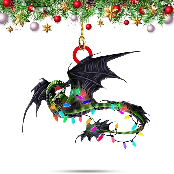 Gytera 2025 Dragon Ornaments for Christmas Tree- Dragon Hanging Acrylic Christmas Decorative Hanging Ornaments