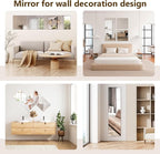 Shiftshade Mirror Wall Full Length,12X14 Inch Unbreakable Mirror Tiles for Bedroom Home Gym Door, Acrylic Mirror Full Body Shatterproof Mirror Stickers for Walls,Mirror Sheets (4pcs)