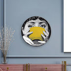 Lina Cavalieri Plate, Wall Decorative Plate, Mysterious Face Plate Wall Hanging Decoration,Including Bracket And Special Spring HooK,style-13,7inch