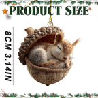 5PCS Forests Animal Acorn Ornaments, Forests Christmas Ornaments, 2026 New Pine Cone Animal Decoration, 2D Acrylic Animal Christmas Tree Pendant for Home Decor