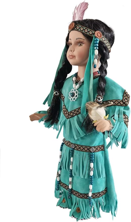 KINNEX COLLECTIONS SINCE 1997 16" Collectible Native American Indian Porcelain Doll (Princess) D16732