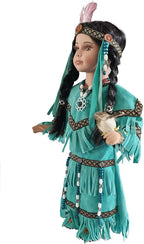 KINNEX COLLECTIONS SINCE 1997 16" Collectible Native American Indian Porcelain Doll (Princess) D16732