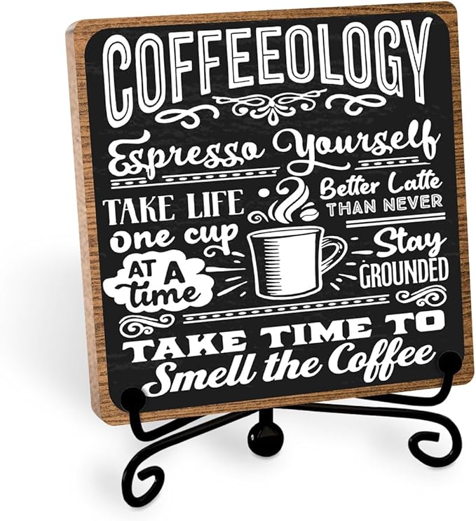 Funny Coffee Bar Accessories - Table Decorations & Desk Shelf Cubicles for Coffee Bar Decoration