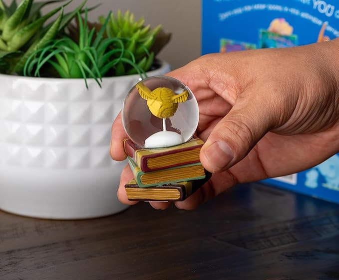 Harry Potter Golden Snitch Mini Snow Globe with Swirling White Flakes | Collectible Keepsake Display | 3 Inches Tall