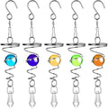 Ornament Hanging With Beads Glass, Decorative Mobile Window Garden With Prism, Double Helix Chime Wind Metal, 5 Pack Spinner Wind Crystal