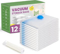 Space Bags Vacuum Storage Bags (Jumbo 12 Pack) Save 80% Space - Vacuum Bags for Comforters and Blankets, Bedding, Compression Seal for Closet Storage - Pump for Travel