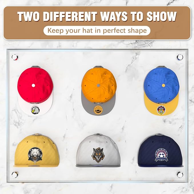 48 Pack Adhesive Hat Hooks for Wall, Super Strong Hat Rack for Baseball Caps, Minimalist Hat Organizer Display for Home Decor, Hat Hangers Holder for Wall, Door, Closet, No Drilling (Gray)