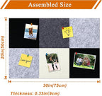 Square Felt Cork Bulletin Board Tiles, Self Adhesive DIY Felt Pin Board for Wall 30" x 20" with 35 Pushpins for Office School Home Wall Decor Stickers Memos Photos Display (Gradual Grey)