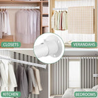 Closet Rods for Hanging Clothes, 1.3 Inch Diameter Heavy Duty Closet Rod 17-87 Inch Adjustable Clothes Hanging Bar Matte White Shower Curtain Rods for Closet, Wardrobes, Bathroom, Windows