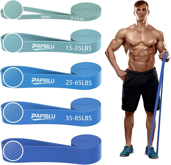 Pull Up Bands, Resistance Bands Set for Pull-Up Assistance, Exercise Bands with Door Anchor & Grip Pads for Men & Women Working Out, Physical Therapy, Muscle Training