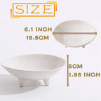 6" Small Decorative Bowl, Multi-Purpose Decorative Bowls for Keys, Candy and Home Decor, Ceramic Bowl （Retro White）