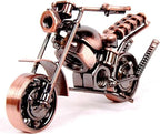 Metal Motorcycle Decor, Copper Classic Motorcycle Figurine,5.9”x3.5”Unique Iron Motorcycle Sculpture,Cool Home Office Desk Decor,Art Gift Vintage,Birthday for Men Boyfriend Husband