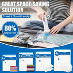Vacuum Seal Bags for Clothing Travel, 16 Pack Vacuum Storage Bags for Clothes with Portable Electric Pump,4 Small + 4 Medium + 4 Large + 4 Jumbo Space Saver Bags for Luggage Traveling and Clothing