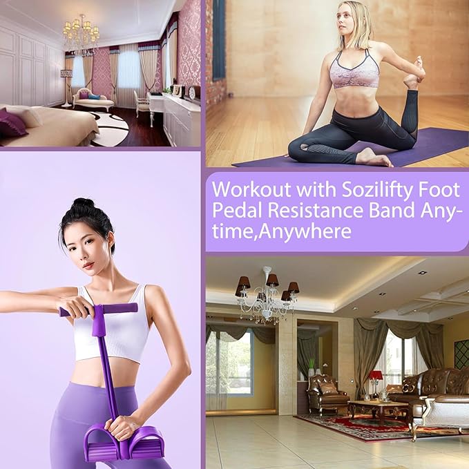 6-Tube Pedal Puller Resistance Rope,Foot Pedal Resistance Band,Yoga Elastic Exercise Bands, for Women Jump Fitness, Abdomen/Arm Weight/Waist/Leg Stretching Slimming Training