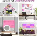 MaxGear Large Cork Board for Wall 36" x 24", Pink Bulletin Board, 6 Pack Felt Wall Tiles with Pushpins, Cork Boards for Office Pin Board Tack Board Cork Boards