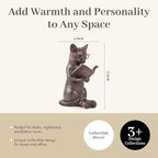 Young's Inc Cat Figurine - Cute Cat Statue - Whimsical Cat Decor for Cat Lovers, Collectibles and Meditation Decor - Cat with Eye Glasses - 4'' L X 3'' W X 5'' H