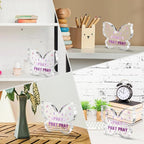Purple Religious Plaques Christian Woman Decor Gifts, Purple Christian Gifts for Women, Modern Home Office Room Bathroom Bedroom -Pray On It Pray Over It -Bible Verse Acrylic Sign(Butterfly)