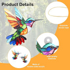 2pcs Hummingbird Gift for Women, Colorful Suncatcher Ornament, Christmas Tree Decor, Hanging Ornament for Door Yard Window Outdoor Birthday Father Day Graduation Gift