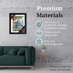 Creative Picture Frames 6.75 x 10.25 Magazine Comic Book Frame with Full-Strength Glass, Holds Up To A 1/4" Thick Media with Installed Hangers for Easy Mounting, 8x12 Black Frame with White Mat