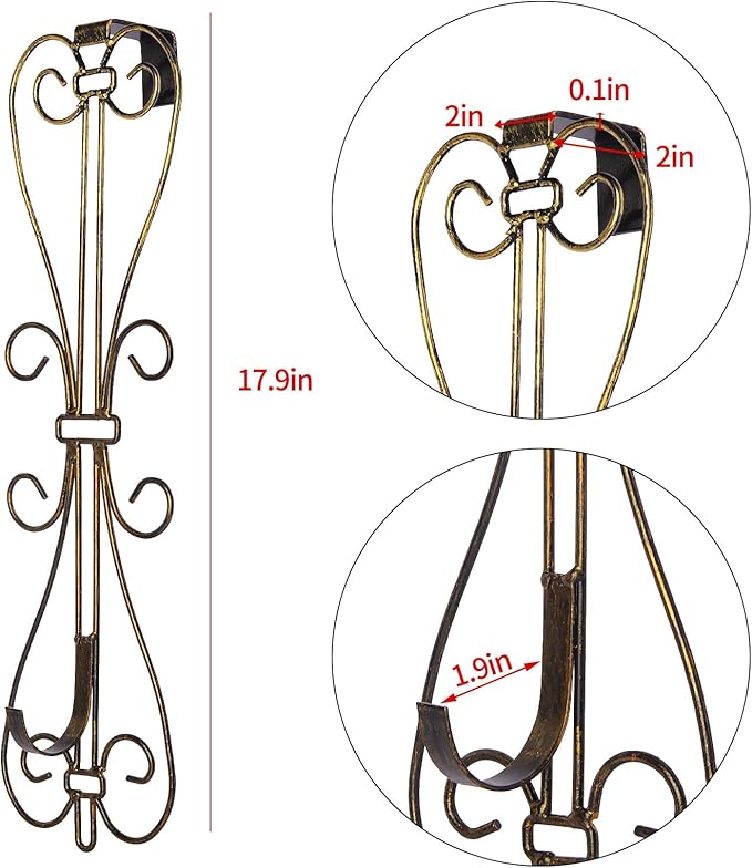 ShangTianFeng Wreath Hangers for Front Door, Vintage Metal Wreath Hanger, 17.9" Elegant Door Hanger, Door Wreath Hanger for Easter Christmas Halloween Fall Decoration, Welcome Sign Wreath Hangers