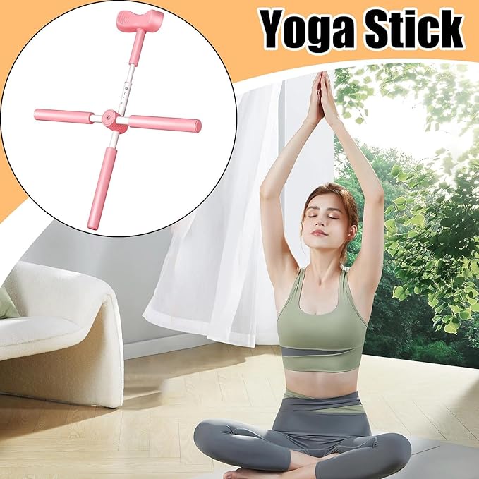 Back Stretcher Yoga Stick - Upper Body Alignment Stretching Bar with Comfortable Grip and Aid, Fitness Tool Category for Home Use for Apartment Bodybuilding Workout After Sports Exercise