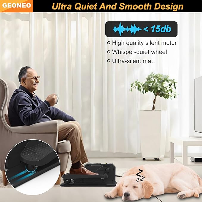Under Desk Elliptical Machine, Electric Elliptical Exerciser for Senior, Quiet and Small Electric Seated Pedal Exerciser for Home with Remote Control and 12 Adjustable Speeds