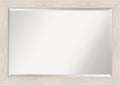 Amanti Art White Wall Mirror 29x41 Hardwood White Wash Rectangle Bathroom Mirror for Wall Decor Living Room, Large Country Rustic Wood Frame, Hangs Horizonally and Vertically, Bathroom Decor, Beveled