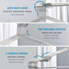 Fayleeko Wire Coat Hangers - 17.7 Inch Heavy Duty Stainless Steel Hangers (50 Pack)