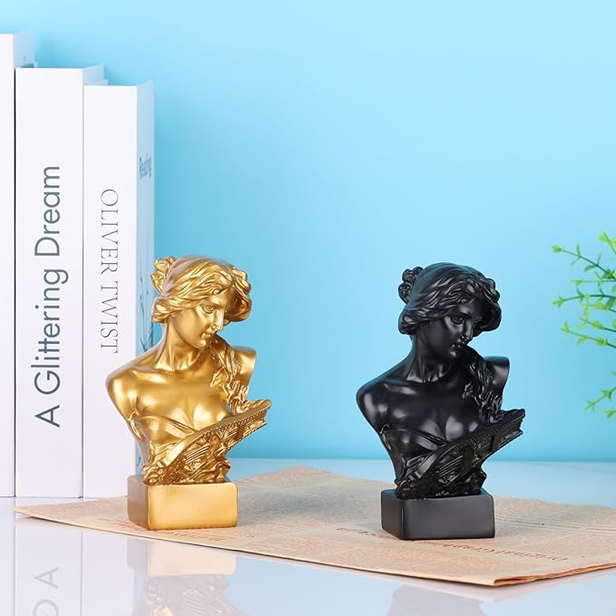 LCCCK 6" H Gold Aphrodite Statue Sculpture, Resin Greek Mythology Bust Statue, for Coquette Room Decor, Dark Academia Room Decor, Bookshelves, Shelves, Partition, Coffee Table Centerpiece