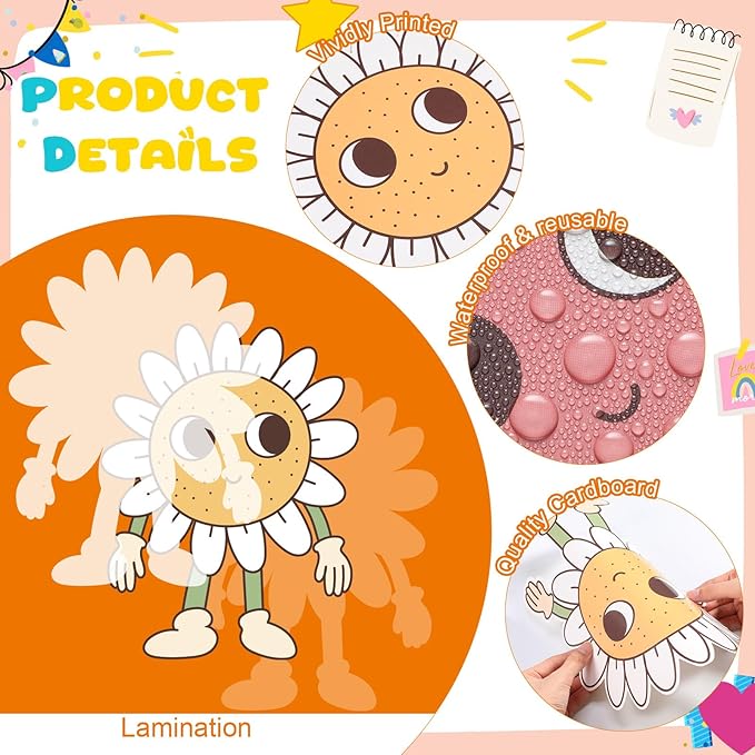 Pajean Let's Plants Some Kindness Bulletin Board Set Boho Back to School Classroom Decorations Sunflower Pencil Book Apple Paper Cutouts with Borders for First Day of School Library Decor Supplies