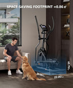 THERUN Elliptical Exercise Machine, Elliptical Machine for Home Use, Magnetic Elliptical Training Machines with 20IN Stride & 32-Level Resistance, Upload 350LBS, Pulse Sensor, App Connection