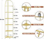 Crofy Foldable 6 Tier Corner Shelf, Metal Corner Plant Stand with Gold Frame and Gold Shelves, Corner Display Rack Multipurpose Shelving Unit for Living Room, Bedroom, Bathroom