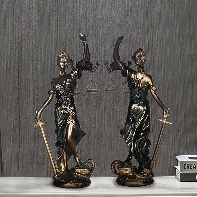 12.3 in Lady Justice Statue Scale of Justice Sculpture Blind Justice Figurine Law Office Decor for Desk Bookshelf Living Room Ldeal Gift for Lawyer Friends Who Long for Fairness and Justice