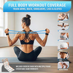 Figure 8 Resistance Bands for Arm, Back, 3 Level Latex Heavy Exercise Bands with Handles for Strength Training, Full Body Workout, Physical Therapy, Pilates, Yoga, Home Gym Equipment for Women